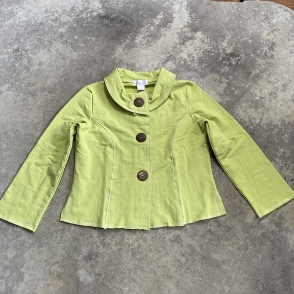 Soft Surroundings Jackets & Blazers - Soft‎ Surroundings Jacket Womens Medium Nirvana Lime Button Closure New